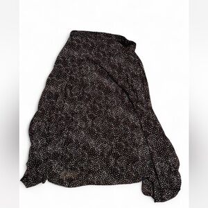 Black With White Polka Dot Maxi Skirt Flowy